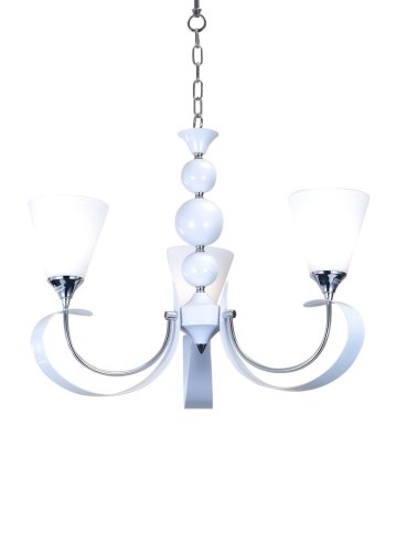 Люстра подвесная MANDORIA 099.3 Lucia Tucci белая на 3 лампы, основание белое в стиле классический  фото 2